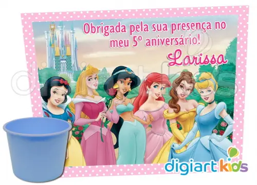Adesivo para Baldinho de Pipoca Princesas