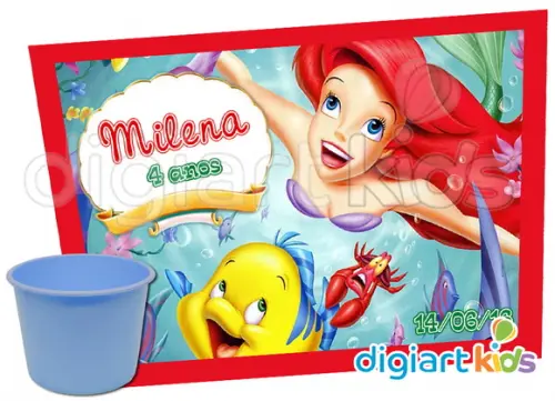 Adesivo para Baldinho de Pipoca Pequena Sereia