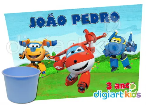 Adesivo para Baldinho de Pipoca Super Wings