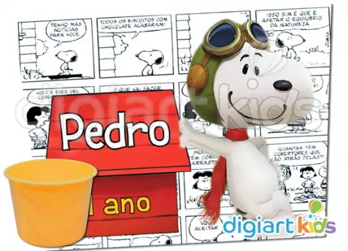 Adesivo para Baldinho de Pipoca Snoopy