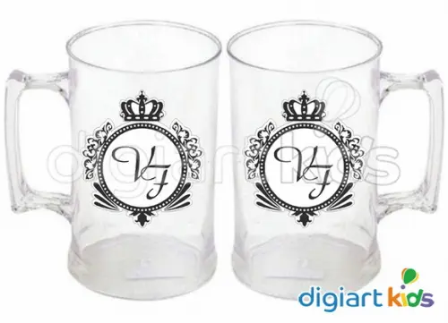 Adesivo para Caneca Casamento Monograma Impermeável