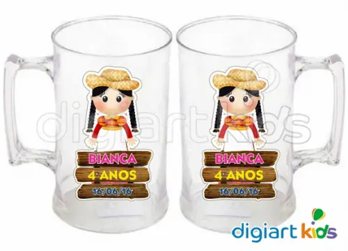Adesivo para Caneca Festa Junina Menina