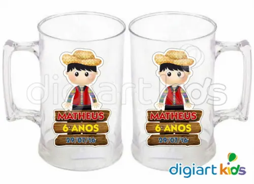 Adesivo para Caneca Festa Junina Menino