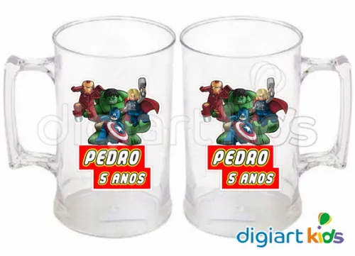 Adesivo para Caneca Lego Vingadores
