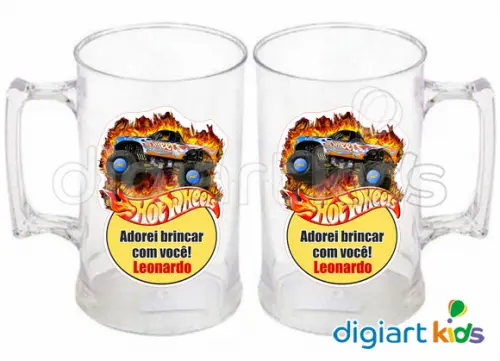 Adesivo para Caneca Hot Wheels Impermeável