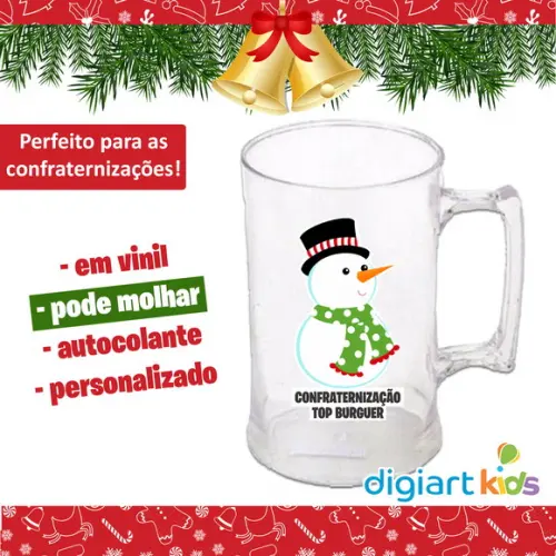 Adesivo para Caneca Natal Papel Noel