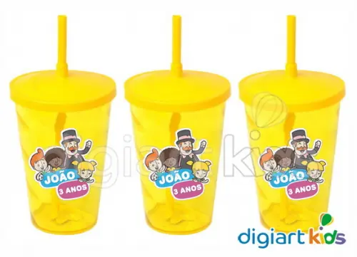 Adesivo para Copo 300ml Mundo Bita Pedido Personalizado