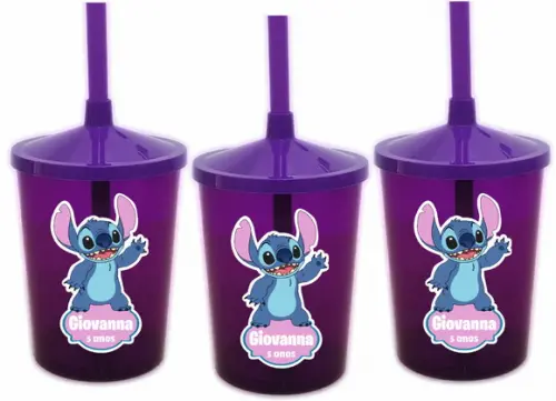 Adesivo para Copo 500ml Stich