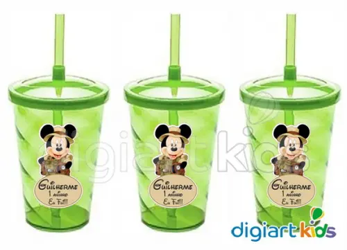 Adesivo para Copo 400ml Mickey Safari