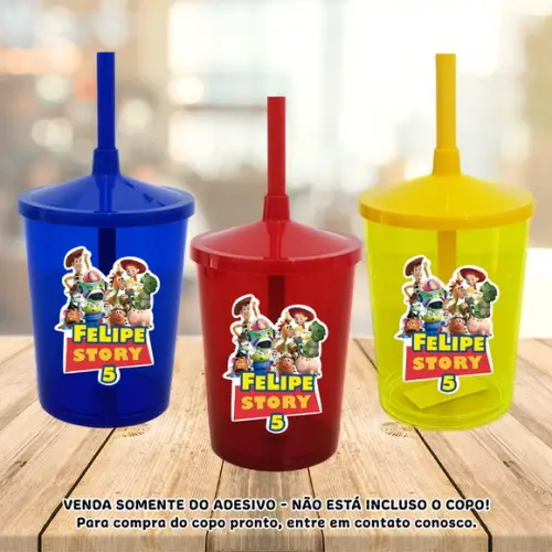 Adesivo para Copo Caneca Long Drink Twister Toy Story
