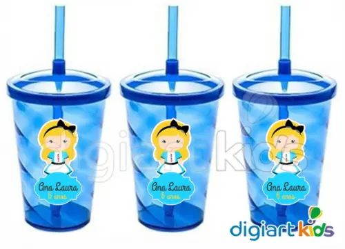 Adesivo para Copo com Canudo Shake Twister Alice