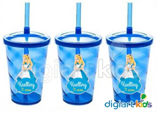 Adesivo para Copo com Canudo Shake Twister Alice