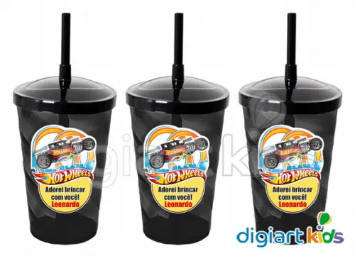 Adesivo para Copo com Canudo Shake Twister Hot Wheels