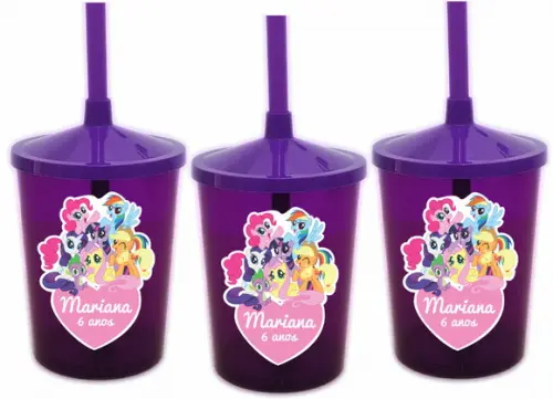 Adesivo para Copo com Canudo Shake Twister My Little Pony