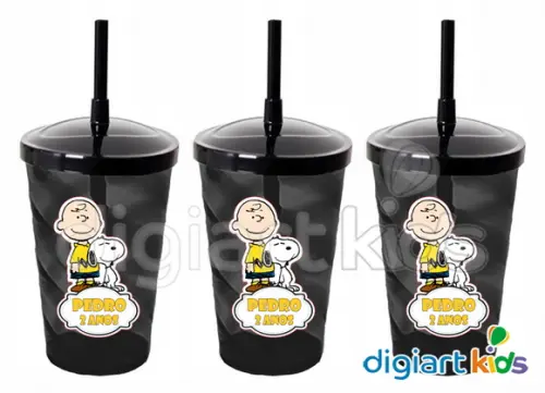 Adesivo para Copo com Canudo Shake Twister Snoopy
