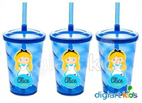 Adesivo para Copo com Canudo Twister Alice