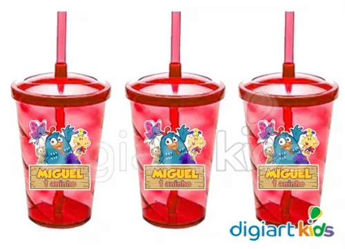 Adesivo para Copo com Canudo Twister Galinha Pintadinha