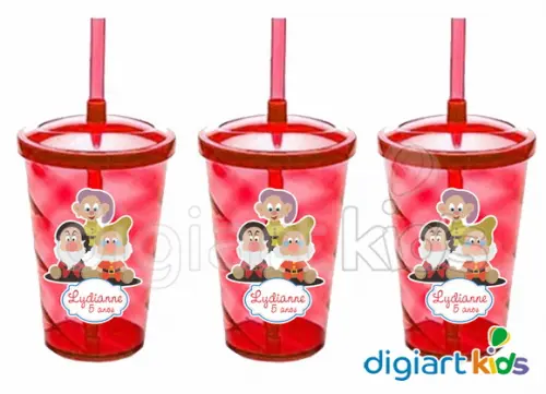 Adesivo para Copo com Canudo Twister Sete Anões