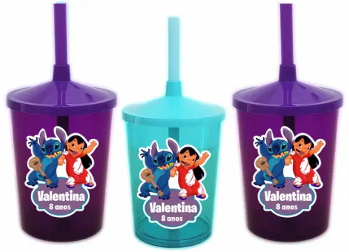 Adesivo para Copo com Canudo Twister Lilo e Stich