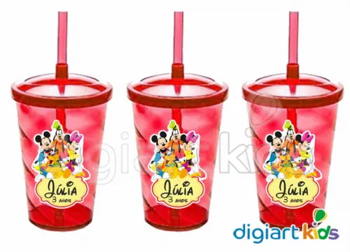 Adesivo para Copo Twister Mickey e Turma