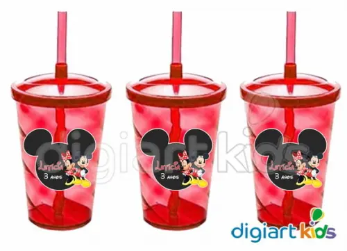 Adesivo para Copo Twister Shake Mickey e Minnie