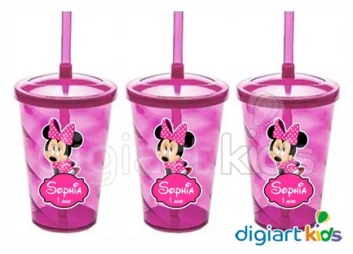 Adesivo para Twister Copo com Canudo Shake Minnie