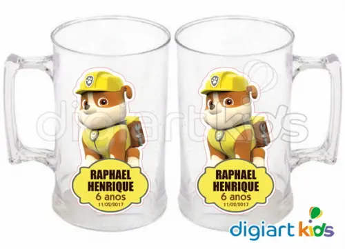 Adesivo Vinil p/ Caneca Patrulha Canina