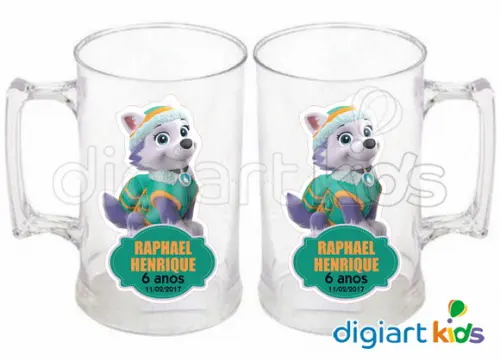 Adesivo Vinil p/ Caneca Patrulha Canina