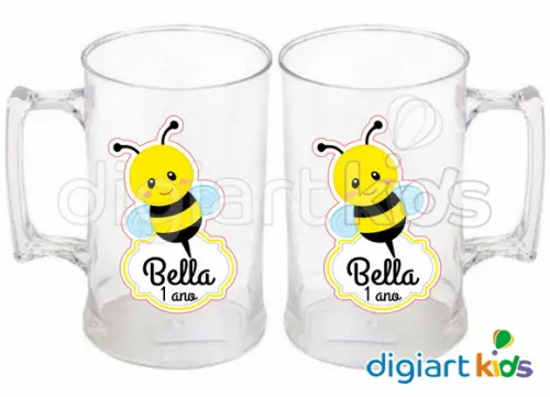 Adesivo Vinil para Caneca - Abelhinha