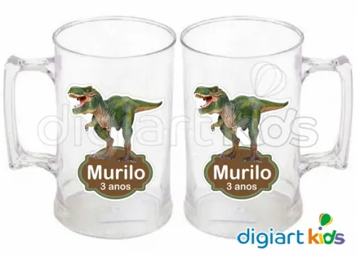 Adesivo Vinil para Caneca Dinossauros