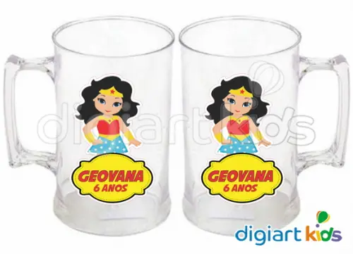 Adesivo Vinil para Caneca Mulher Maravilha