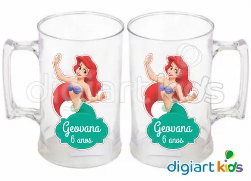 Adesivo Vinil para Caneca Pequena Sereia