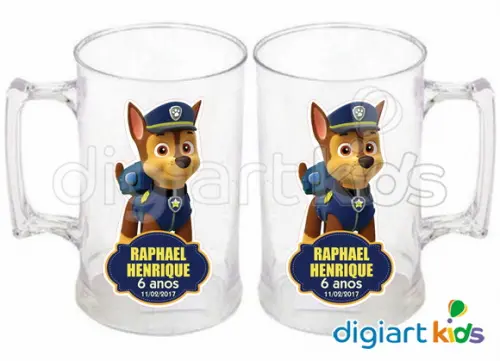 Adesivo Vinil para Caneca Patrulha Canina