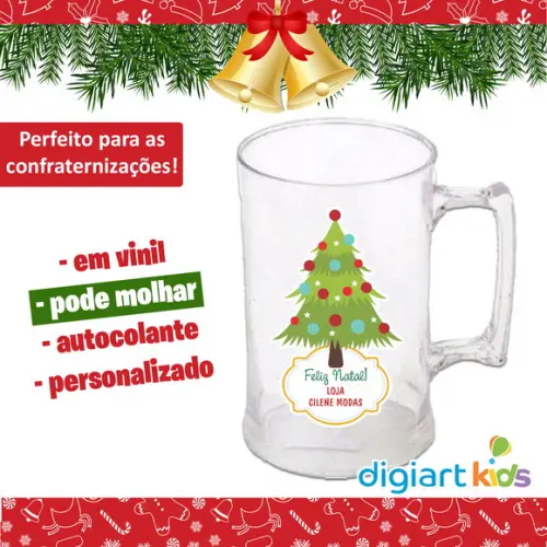 Adesivo Vinil para Caneca Papai Noel