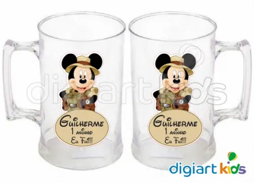 Adesivo Vinil para Caneca- Mickey Safari