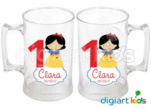 Adesivo Vinil para Caneca Branca de Neve