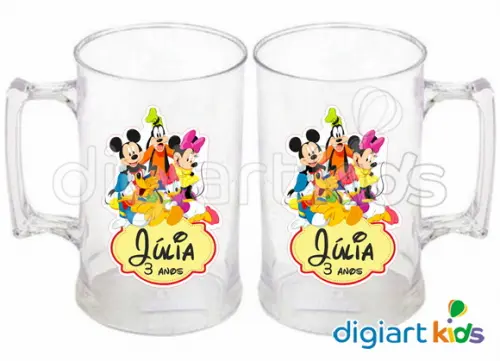 Adesivo Vinil para Caneca Turma Mickey