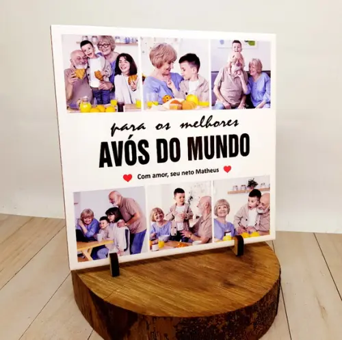 Azulejo 20x20cm Dia dos Avós - Melhores Avós do Mundo