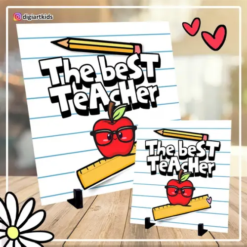 Azulejo Grande Dia dos Professores para Mesa Best Teacher