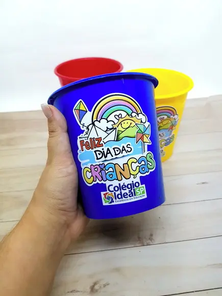 Baldinho de Pipoca Pequeno Dia das Crianças