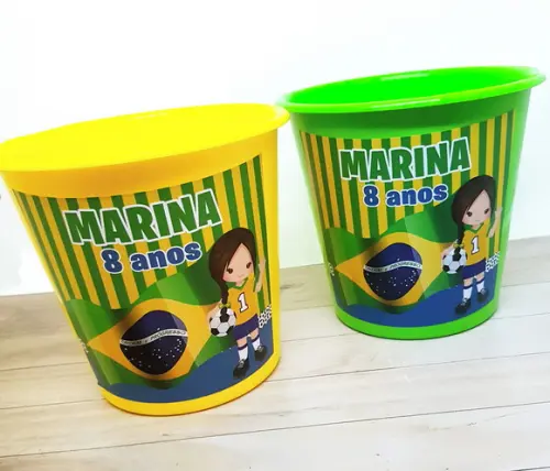Baldinho de Pipoca Copa Brasil Grande 2,8l Pipocão