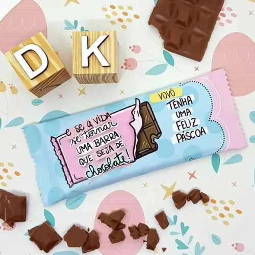 Barra de Chocolate Personalizada Páscoa Que Seja de Chocolat