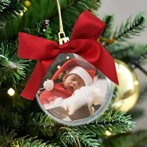 Bola de Natal Personalizada com Foto Prazo Expresso