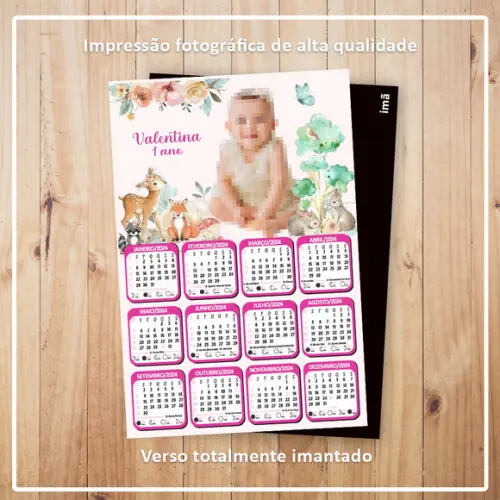 Calendário 10x15 cm com Imã Bosque Encantado