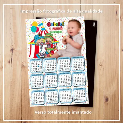 Calendário 10x15 cm com Imã Patati Patatá