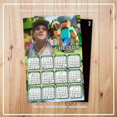 Calendário 10x15 cm com Imã Minecraft