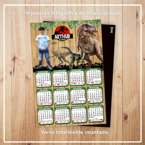 Calendário 10x15 cm com Imã Jurassic Park