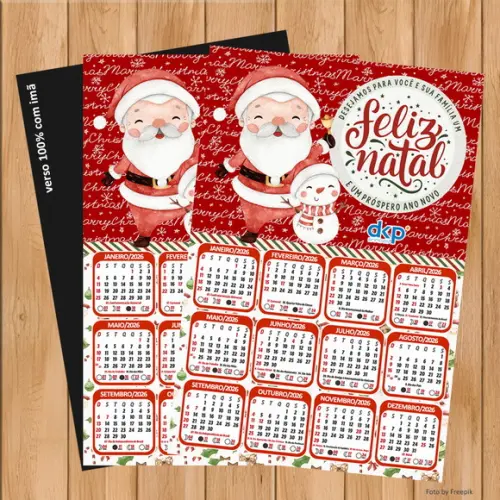 Calendário com Imã Personalizado Natal para Empresas 10x15cm