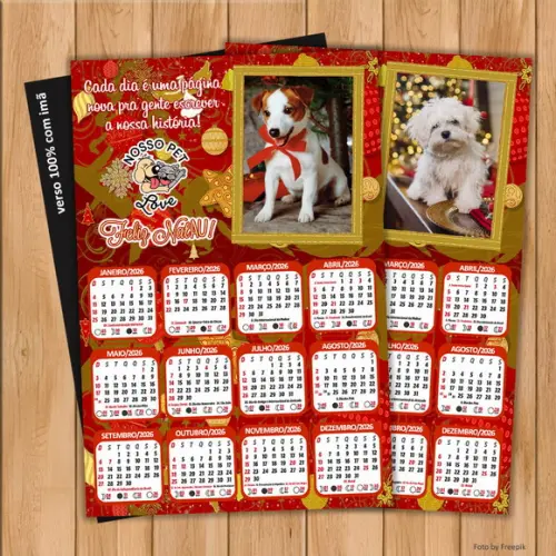 Calendário Imã Personalizado com Foto para Petshop 15x21