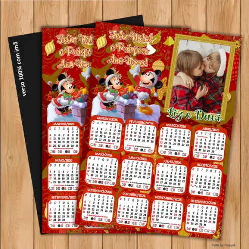 Calendário Imã Personalizado de Natal com Foto 20x25